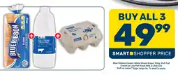 Pick n Pay Liquor Blue Ribbon Classic White Sliced Bread, PnP Full Cream or Low Fat Fresh Milk and PnP no name Eggs Large offer