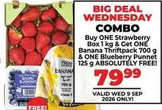 Food Lover's Market Lovers+ - strawberry box & banana thriftpack & blueberry punnet offer