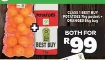 Usave Best buy - potatoes 7kg pocket + oranges 6kg bag offer