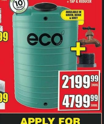 Boxer Build Eco water tank offer