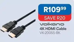 OK Furniture Volkano - 4k hdmi cable vk-20055-bk offer