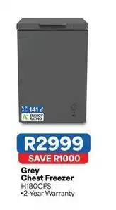 OK Furniture Grey chest freezer h180cfs offer