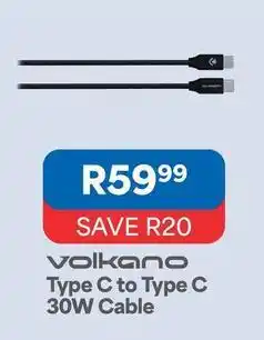 OK Furniture Volkano - type c to type c 30w cable offer