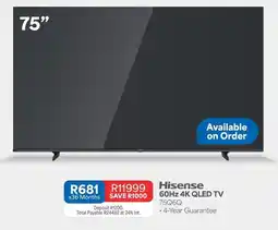 OK Furniture Hisense - 60hz 4k qled tv 75q6q offer