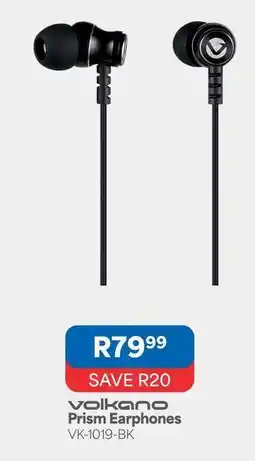 OK Furniture Volkano - prism earphones vk-1019-bk offer