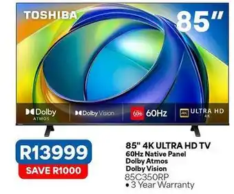 Toshiba - 85 4k ultra hd tv
