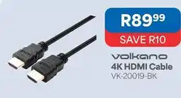 OK Furniture Volkano - 4k hdmi cable vk-20019-bk offer