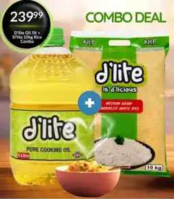 Super Save D'lite Pure Cooking Oil + D'lite Medium Grain Parboiled White Rice offer