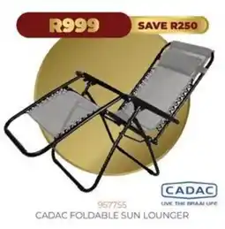 Kloppers CADAC FOLDABLE SUN LOUNGER offer