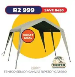 Kloppers TENTCO SENIOR CANVAS RIPSTOP GAZEBO offer