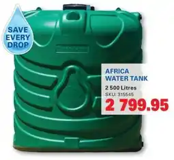 Cashbuild Africa Water Tank offer
