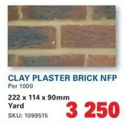 Cashbuild CLAY PLASTER BRICK NFP offer