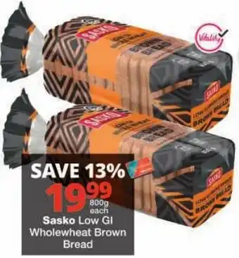 Sasko Low Gl Wholewheat Brown Bread