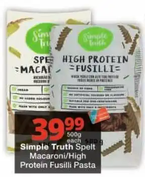Simple Truth Spelt Macaroni/High Protein Fusilli Pasta