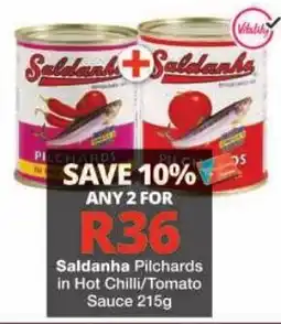 Checkers Saldanha Pilchards in Hot Chilli/Tomato Sauce offer