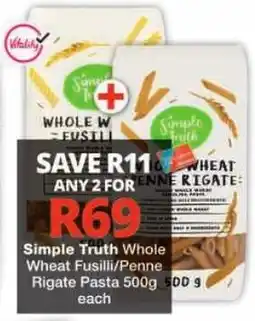 Checkers Simple Truth Whole Wheat Fusilli/Penne Rigate offer