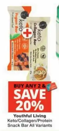 Checkers Youthful Living Keto/Collagen/Protein Snack Bar offer