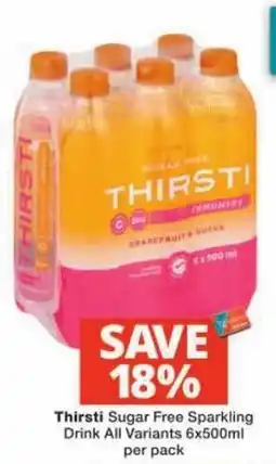 Checkers Thirsti Sugar Free Sparkling Drink offer