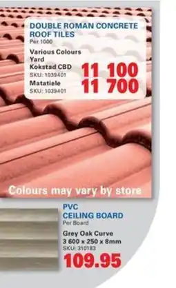 Cashbuild DOUBLE ROMAN CONCRETE ROOF TILES offer