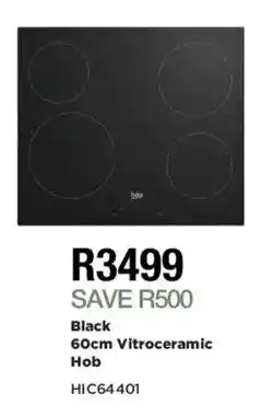 Black 60cm Vitroceramic Hob