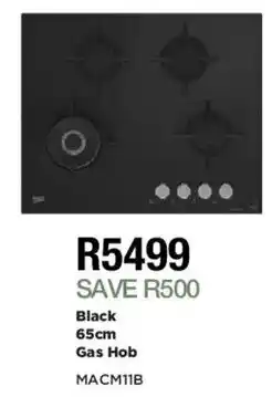 House & Home Black 65cm Gas Hob offer
