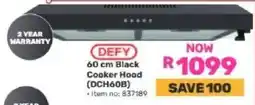 Game DEFY 60 cm Black Cooker Hood (DCH60B) offer