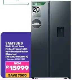 Game SAMSUNG 560 L Frost Free Fridge Freezer with Non-Plumbed Water Dispenser offer