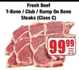 Boxer Fresh Beef T-Bone / Club / Rump On Bone Steaks (Class C) offer