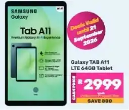 Game Samsung Galaxy Tab A11 offer