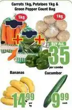 Boxer Carrots, potatoes & green pepper count bag offer