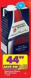 Shoprite Liquor Robertson winery - wine all variants offer