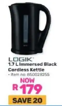 Game LOGIK 1.7 L Immersed Black Cordless Kettle offer