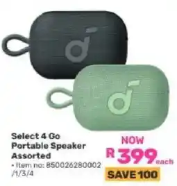 Game Select 4 Go Portable Speaker Assorted offer
