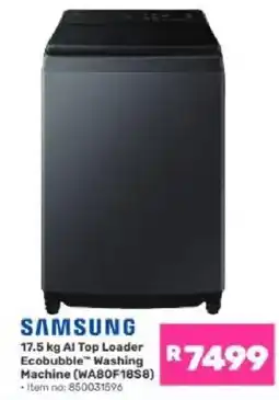 Game SAMSUNG 17.5 kg AI Top Loader Ecobubble™ Washing Machine offer