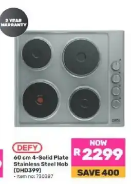 Game DEFY 60 cm 4-Solid Plate Stainless Steel Hob offer