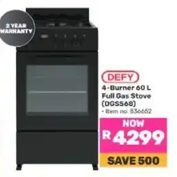 Game DEFY 4-Burner 60 L Full Gas Stove offer