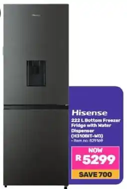 Game Hisense 222 L Bottom Freezer Fridge with Water Dispenser offer