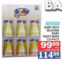 Arrow Cash And Carry Baby Rich Silicone Baby Teats Wide offer