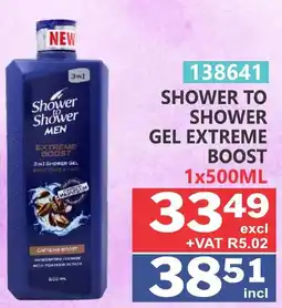 Arrow Cash And Carry Shower to Shower Men Shower to Shower Gel Extreme Boost offer