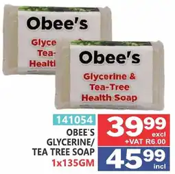 Arrow Cash And Carry Obee's Glycerine/Tea Tree Soap offer