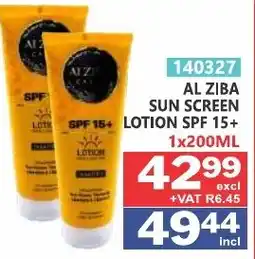 Arrow Cash And Carry AL ZIBA SUN SCREEN LOTION SPF 15+ offer