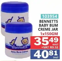 Arrow Cash And Carry Bennett's Baby Bum Creme Jar offer