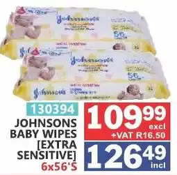 Arrow Cash And Carry JOHNSONS BABY WIPES [EXTRA SENSITIVE] offer