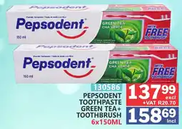 Arrow Cash And Carry PEPSODENT TOOTH PASTE GREEN TEA+ TOOTHBRUSH offer
