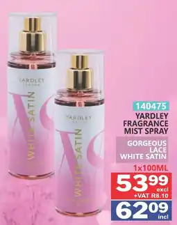 Arrow Cash And Carry Yardley Fragrance Mist Spray Gorgeous Lace White Satin offer