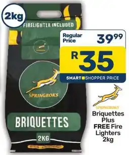 Pick n Pay SPRINGBOKS Briquettes Plus FREE Fire Lighters 2kg offer