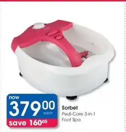 Clicks Sorbet Pedi-Care 3-in-1 Foot Spa offer