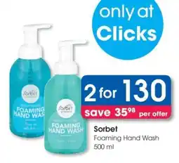 Clicks Sorbet Foaming Hand Wash 500 ml offer