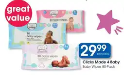 Clicks Clicks Made 4 Baby Baby Wipes 80-Pack offer