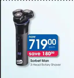 Clicks Sorbet Man 3-Head Rotary Shaver offer